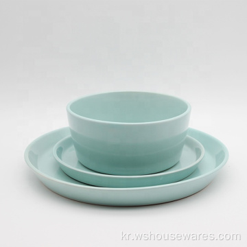 Crockery 럭셔리 컬러 식기 세트 도자기 석기 세트